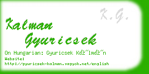 kalman gyuricsek business card